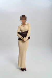 بافت بژ یقه پولو Eloria 