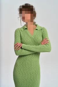 بافت سبز یقه پولو Eloria