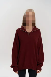 بافت زیپدار زرشکی لورنا