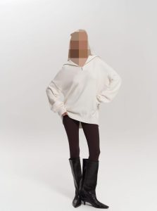 بافت زیپدار سفید لورنا