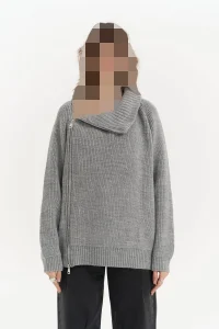 بافت طوسی از سافیرا زیپ دار