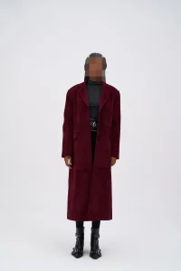 ترنچ کت بلند زرشکی Selva